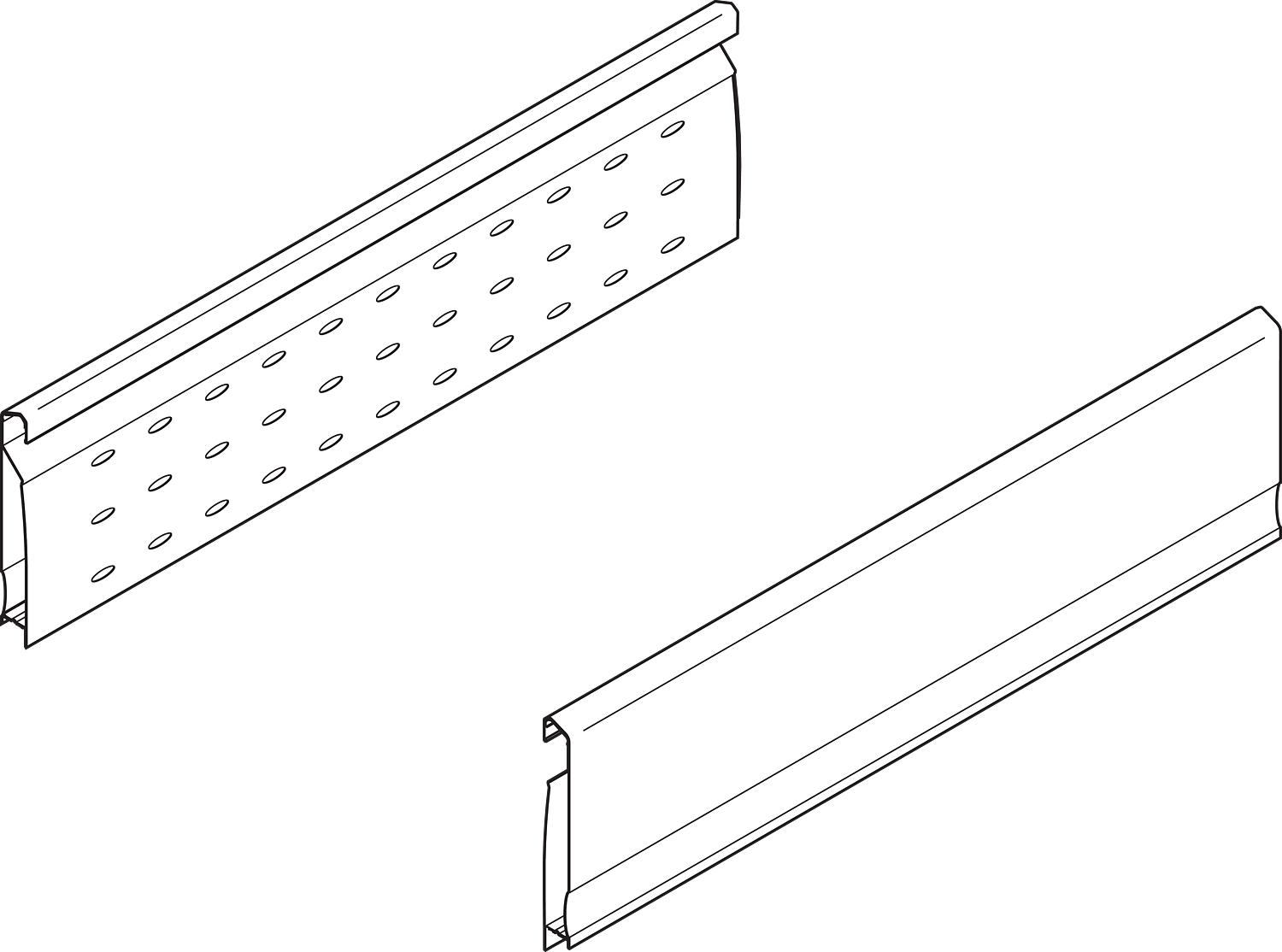 TANDEMBOX BOXSIDE, высота D, НД=450 мм, левый/правый, нержавеющая сталь (шлифов.), лакированная