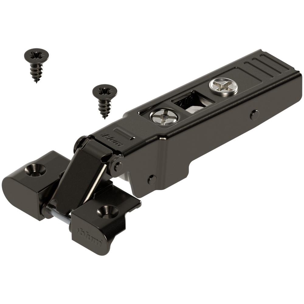 БЕЗ ПРУЖИНЫ CLIP top 95° для узких АЛЮМ. рамок накладная, планка крест., на саморезы с эксцентриком