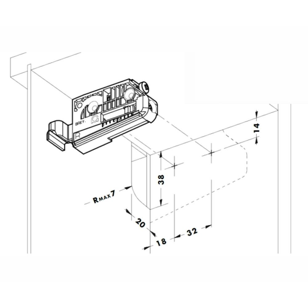 Завеса 806 с регулировкой на саморезах, левая, нагрузка 50 кг