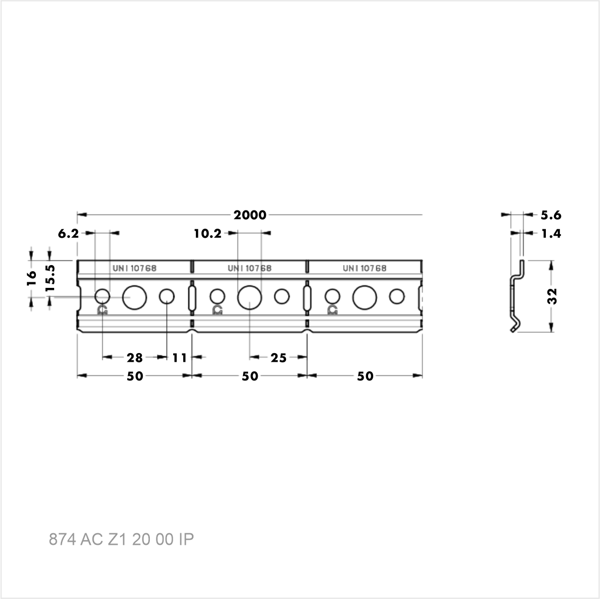 Планка для завес стальная 32*2000 мм (для завес 48N)
